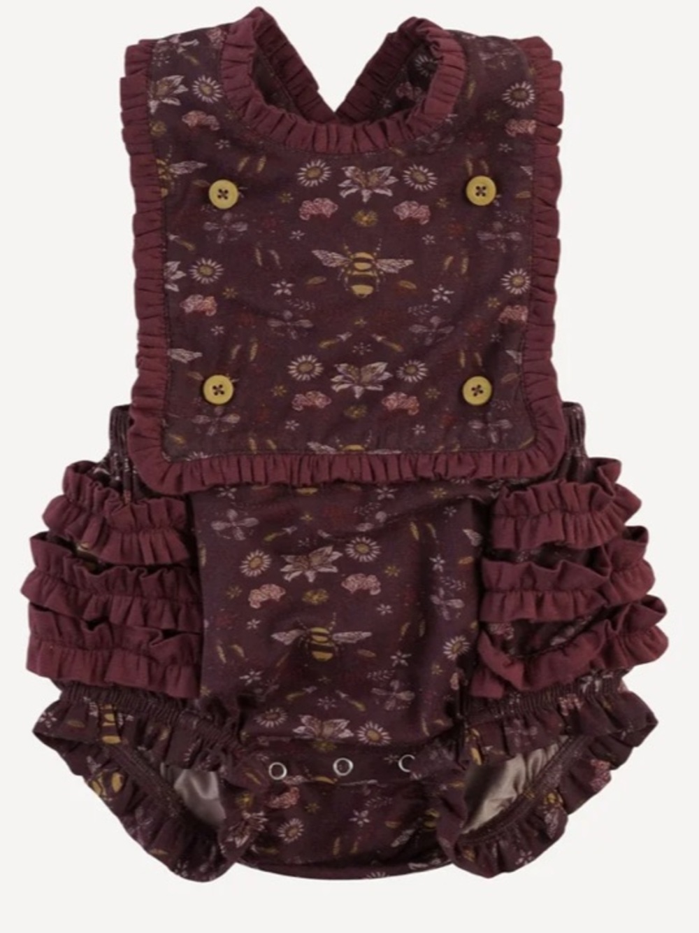 Kate Quinn The Ruffle Gretel Bubble, Mahoghany Bee, Sizes 18-24m or 2T, NWT 🐝